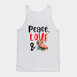 Peace Love and Flamingo Tank Top